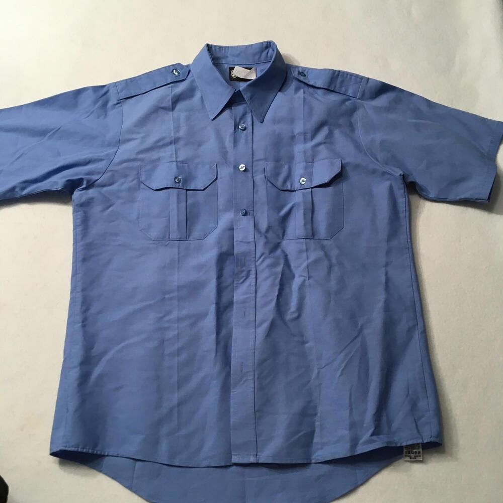 HORACE SMALL,  Uniform Shirts  Large Blue Short Sleeve